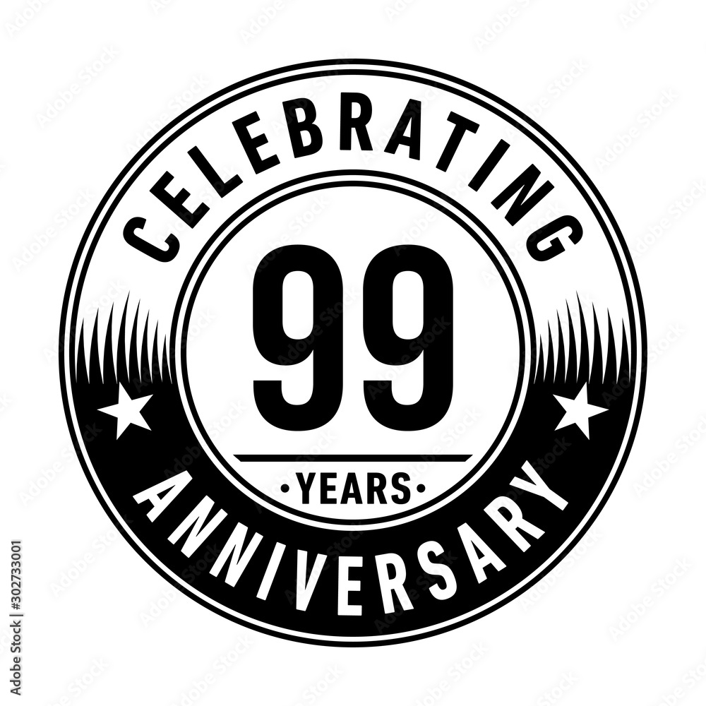 99 years anniversary celebration logo template. Vector and illustration.