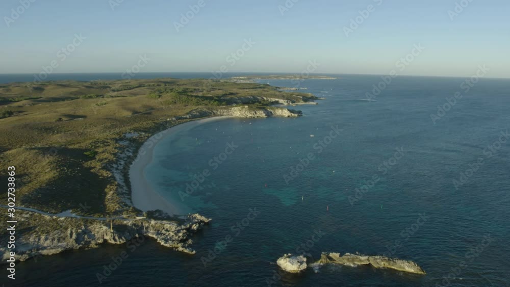 Aerial view Catherine Bay Rottnest Island coastline Perth Aerial view Catherine Bay Rottnest Island coastline Perth