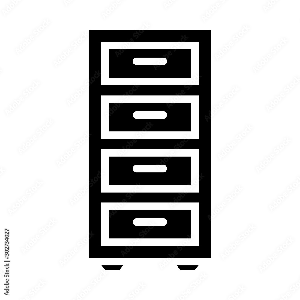 Chest of Drawers Vector illustration. Quality design element Glyph Style. Editable stroke. Chest of Drawers Vector illustration. Quality design element Glyph Style. Editable stroke.