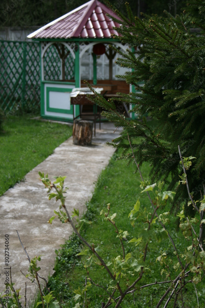 bench in garden bench in garden