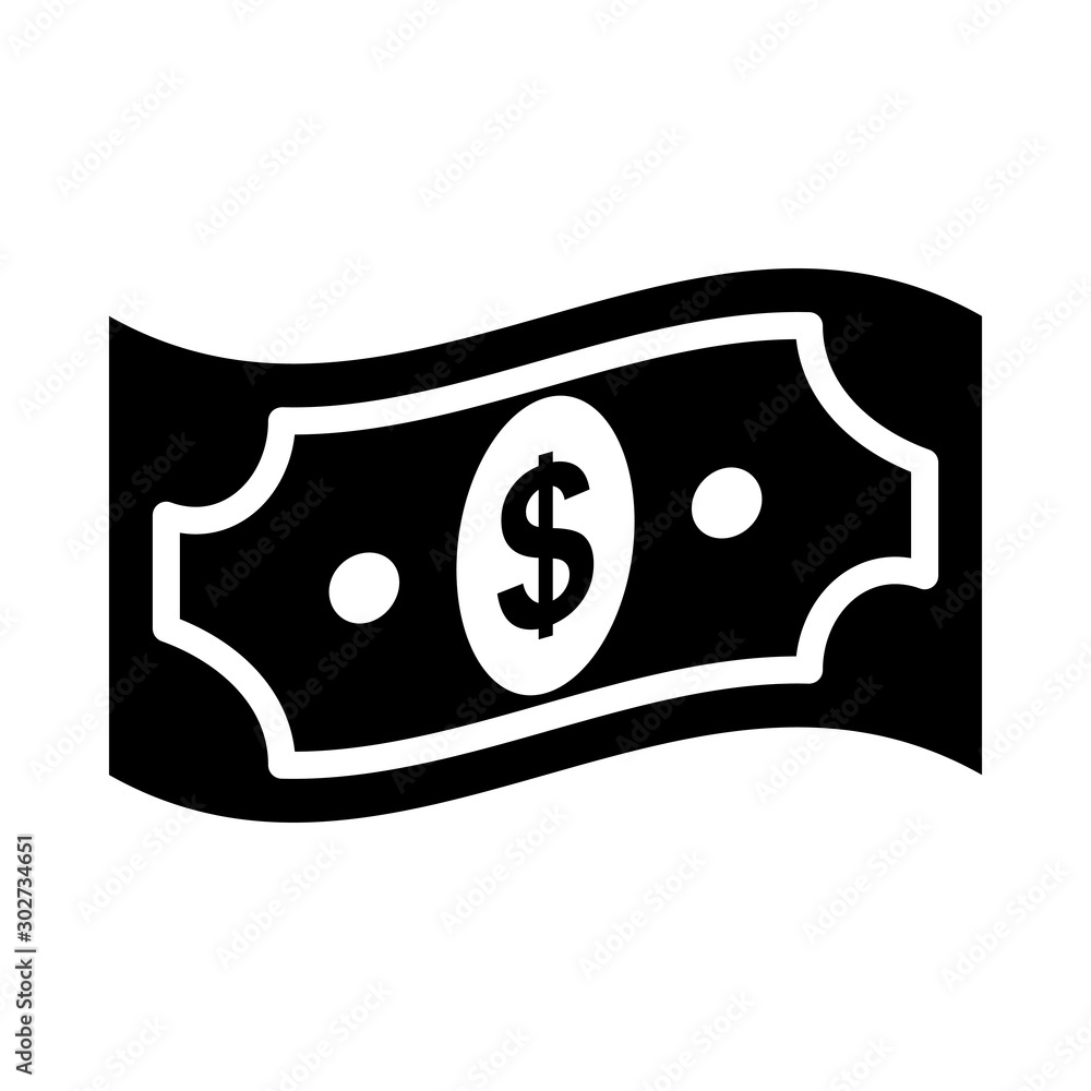 Banknote Vector illustration. Quality design element Glyph Style. Editable stroke. Banknote Vector illustration. Quality design element Glyph Style. Editable stroke.