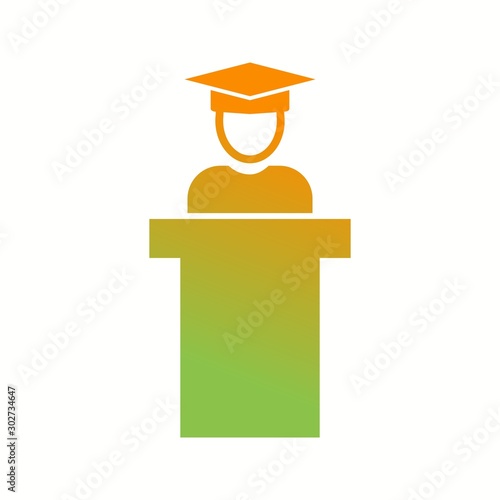 Beautiful Lectturer Glyph Vector Icon