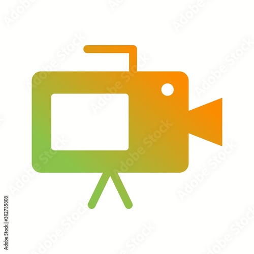 Beautiful Video Camera Glyph Vector Icon