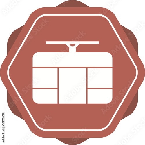 Beautiful Chairlift Glyph Vector Icon