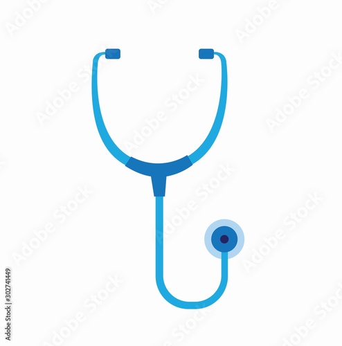 stethoscope icon, logo in flat illustration vector