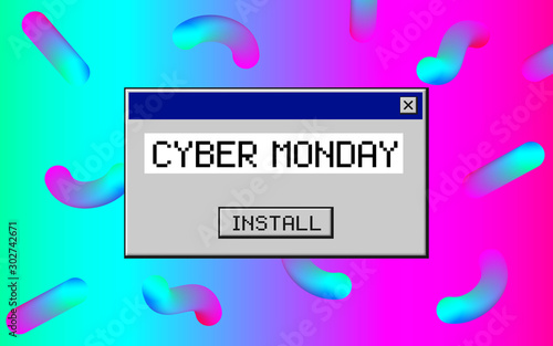 Cyber Monday, install art background.