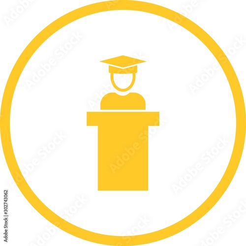Beautiful Lectturer Glyph Vector Icon