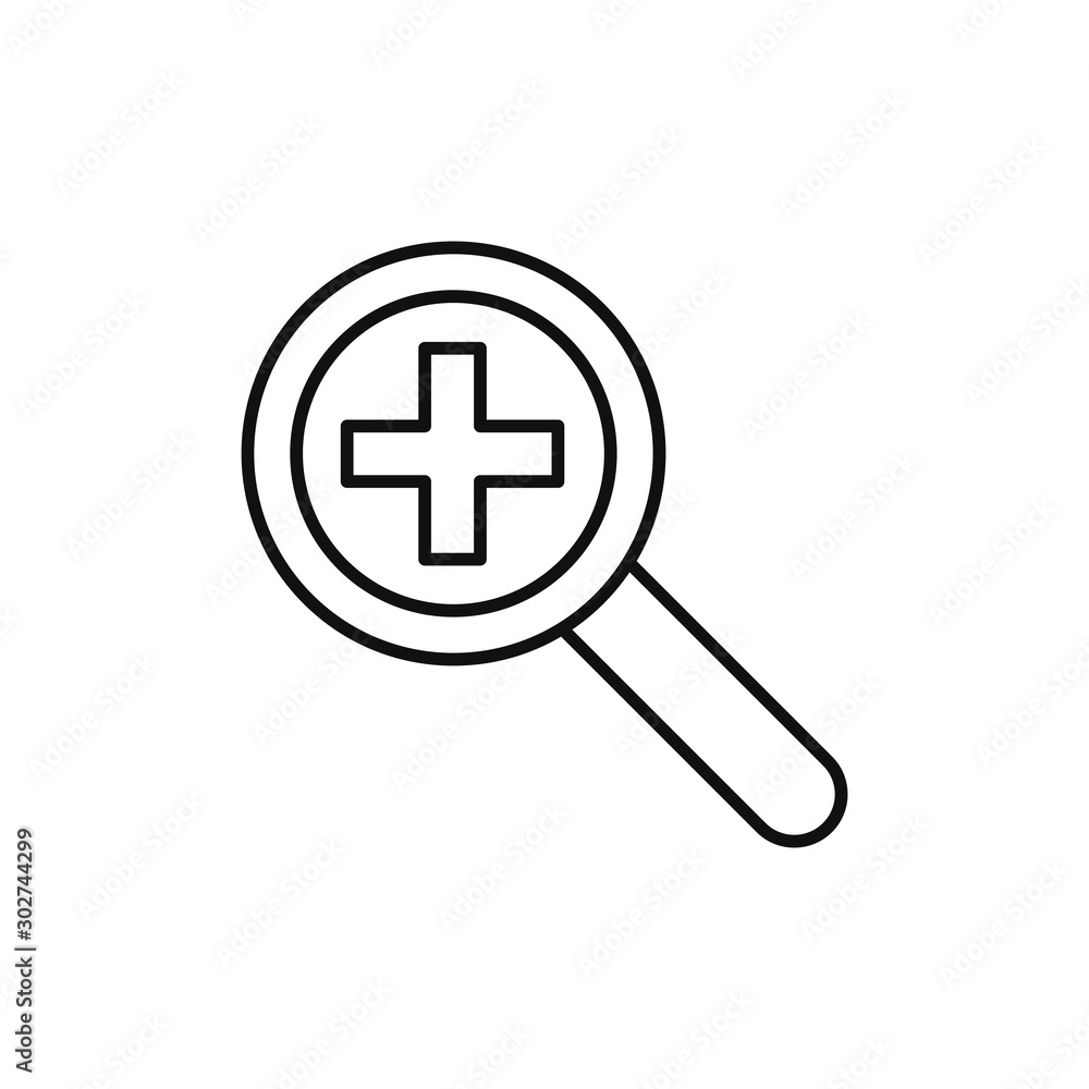 Obraz premium analysis zoom icon technology internet line style