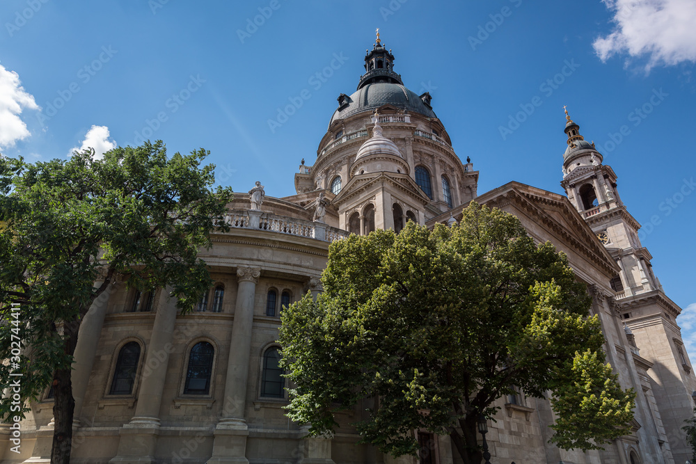 St. Stephen's Basilica in Budapest, Hungary. Street view