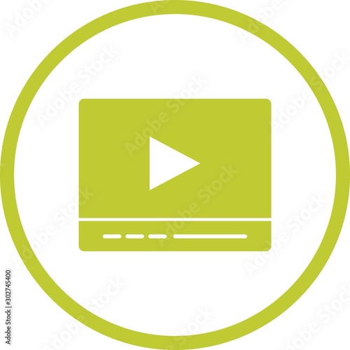 Beautiful Video Player Glyph Vector Icon