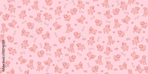 seamless pattern with puppies