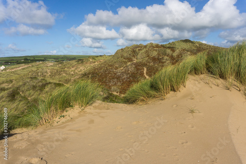 Croyde beach sand dunes in North Devon