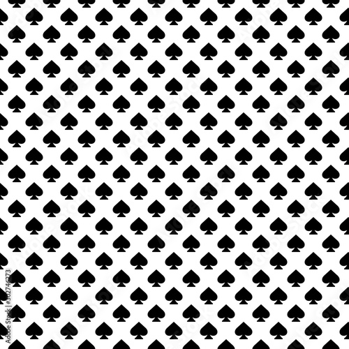 Seamless geometric spades pattern. Repeating geometric spades symmetric ornament. Tiled back. Repeatable design for decor, fabric, textile, wallpapers, cloth.