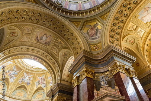 Wallpaper Mural Inside architectural details. St. Stephen's Basilica in Budapest, Hungary Torontodigital.ca