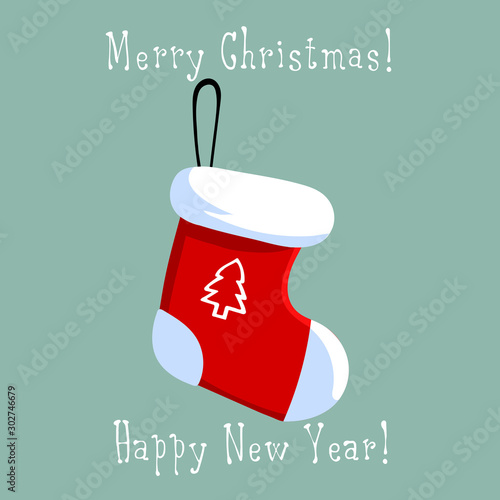 Christmas sock with a tree