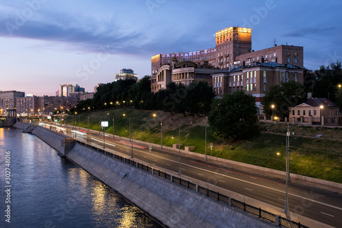 Photography night view of moscow russia