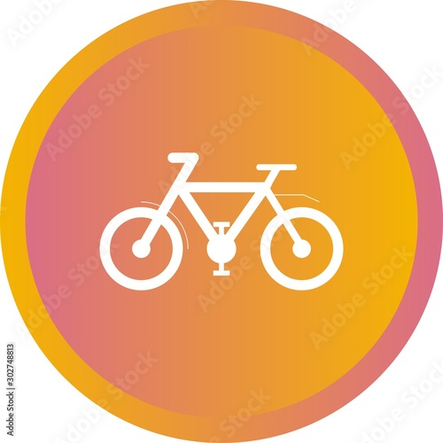 Beautiful Bicycle Glyph Vector Icon