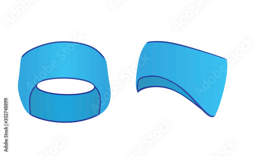 Blue sport head band. vector illustration
