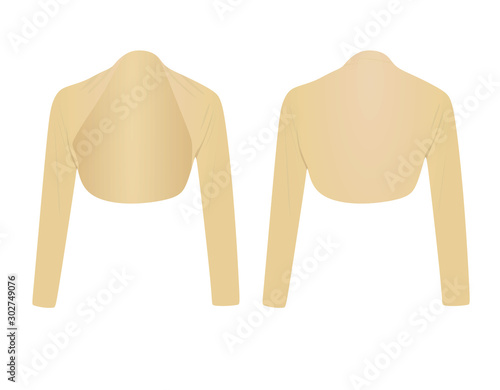 Woman beige bolero. vector illustration