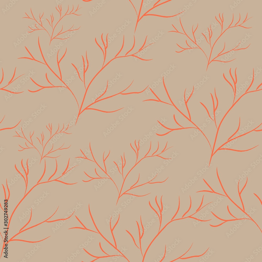 Obraz premium Seamless Algae Seamless Pattern. Modern Digital Design. Marine Repeating Pattern.
