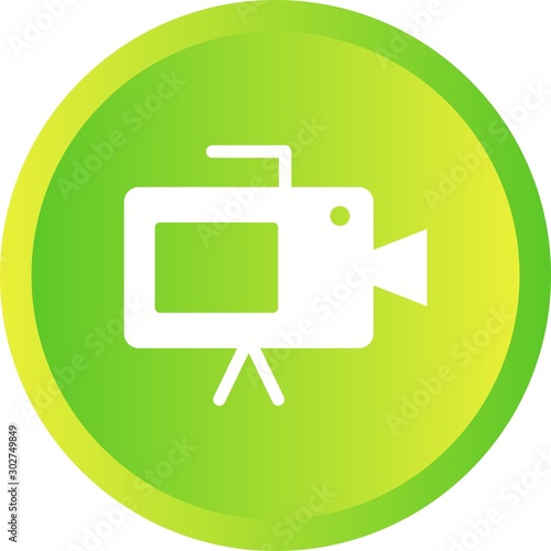 Beautiful Video Camera Glyph Vector Icon