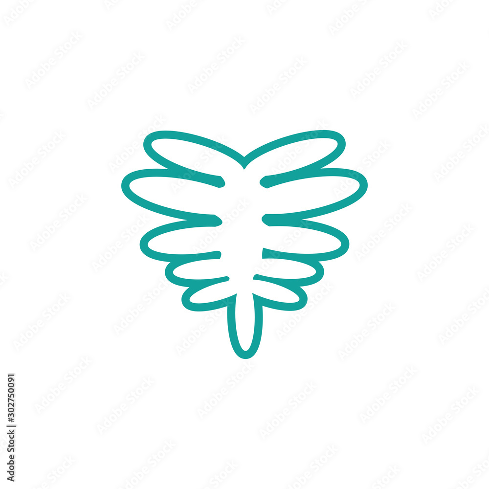 Obraz premium foliage nature leaf icon line green