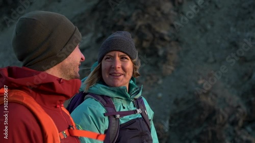 Wallpaper Mural Hikers on trekking expedition enjoying view Lake Wakatipu  Torontodigital.ca
