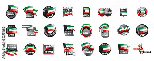 Kuwait flag, vector illustration on a white background