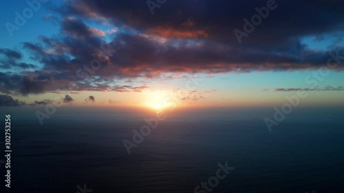 Wallpaper Mural Drone Footage of Sunset Over the Ocean  Torontodigital.ca