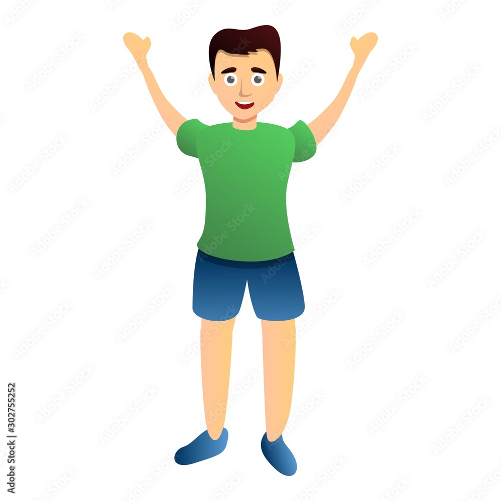 Kid hands up icon. Cartoon of kid hands up vector icon for web design isolated on white background Kid hands up icon. Cartoon of kid hands up vector icon for web design isolated on white background