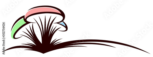 The symbol of forest stylized mushrooms.