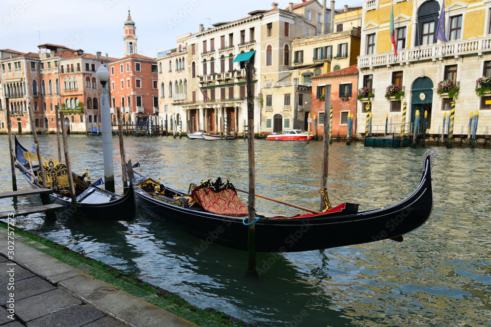 Beatiful gondolas in Venice. Italy