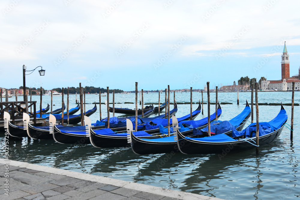 Beatiful gondolas in Venice. Italy