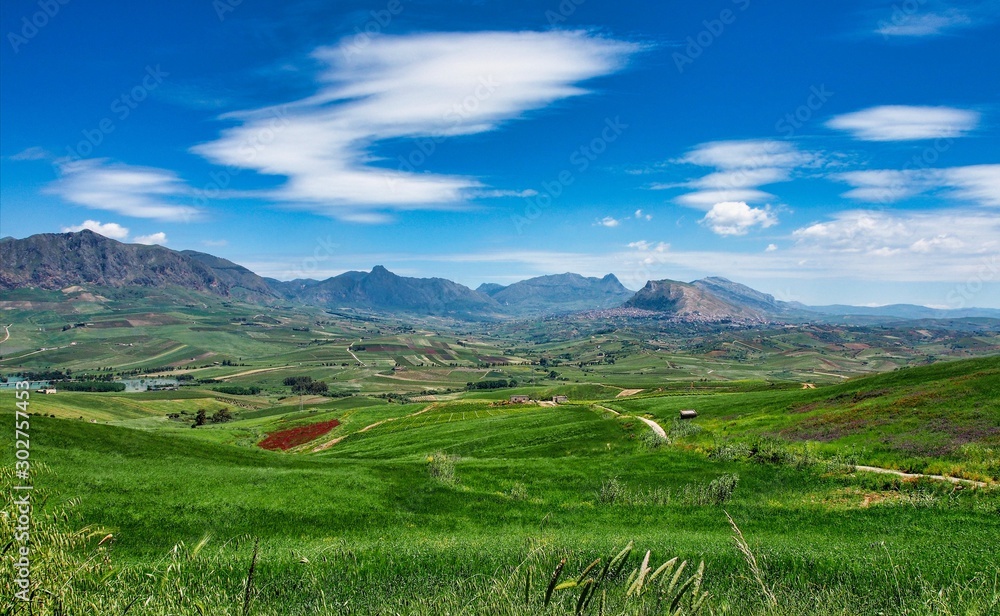 Landscape view near of Grisi, Sicily, Italy, Europe