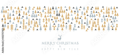 Christmas and New Year background with geometric tree