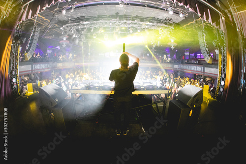 DJ Singing into Microphone Looking Up