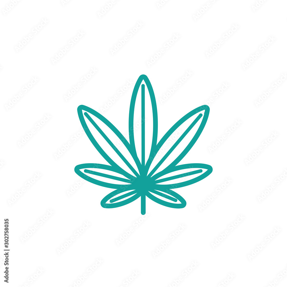 cannabis foliage nature leaf icon line green cannabis foliage nature leaf icon line green