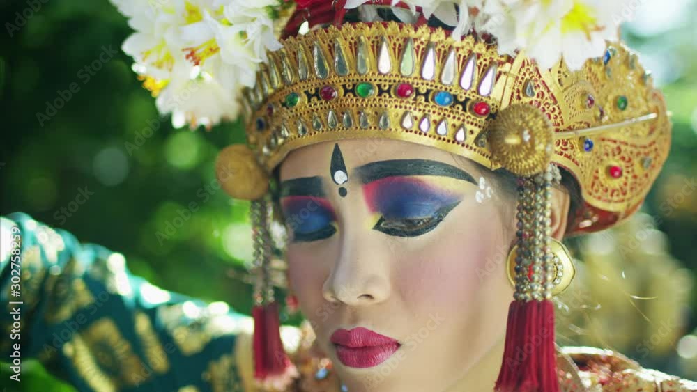 Portrait expressive artistic Balinese female dancer Indonesia Asia Portrait expressive artistic Balinese female dancer Indonesia Asia