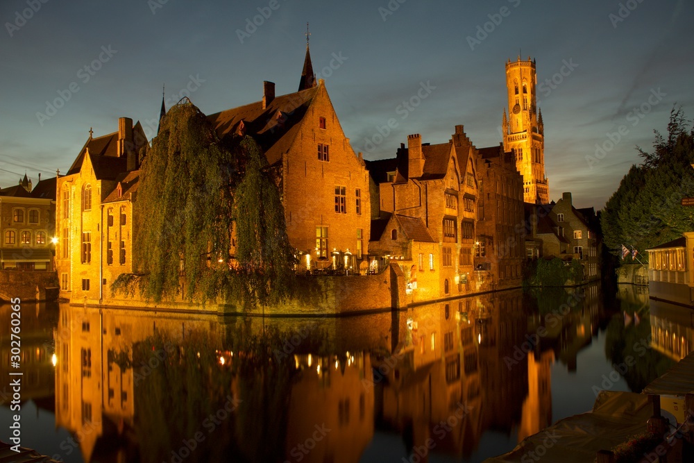 Brügge, Belgium at Night Long-Time-Exposure