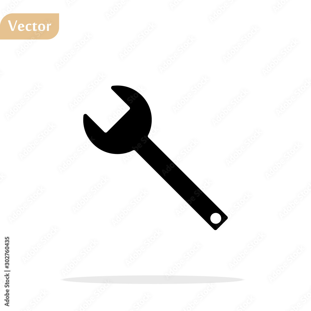 Wrench Icon in trendy flat style isolated on grey background. Spanner symbol for your web site design, logo, app, UI. Vector illustration, EPS10. Wrench Icon in trendy flat style isolated on grey background. Spanner symbol for your web site design, logo, app, UI. Vector illustration, EPS10.