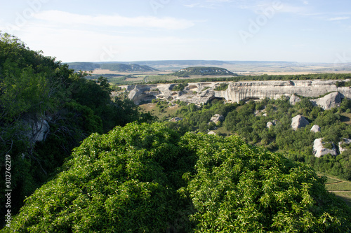 Mountain landscape. Mountain gorge in the Crimea.