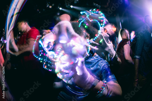 Flow Artist Glover Making Light Trails at Concert