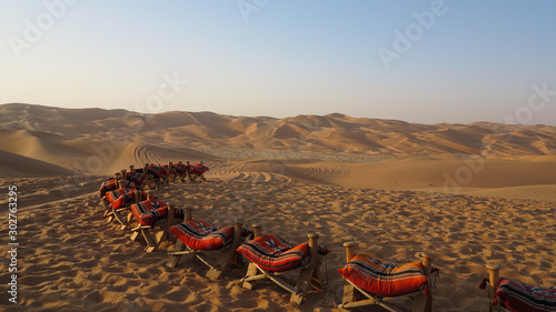 Valokuva Bedouin seating arrangement in the Rub'al Khali Desert aka the Empty Quarter