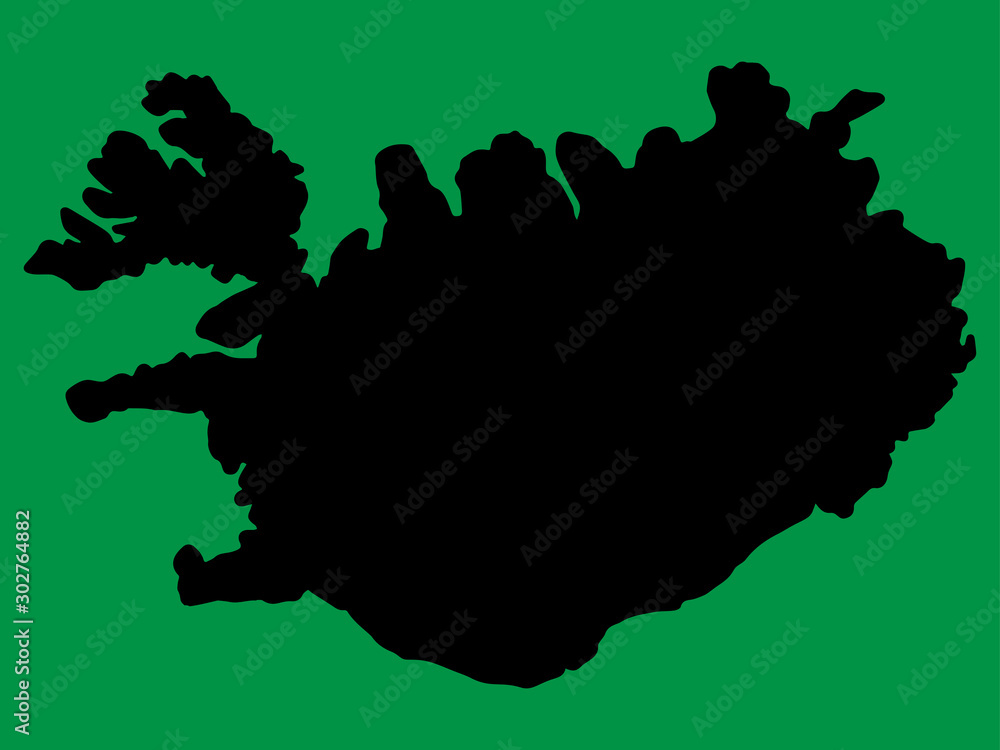 Iceland Map silhouette Vector illustration. Iceland Map silhouette Vector illustration.