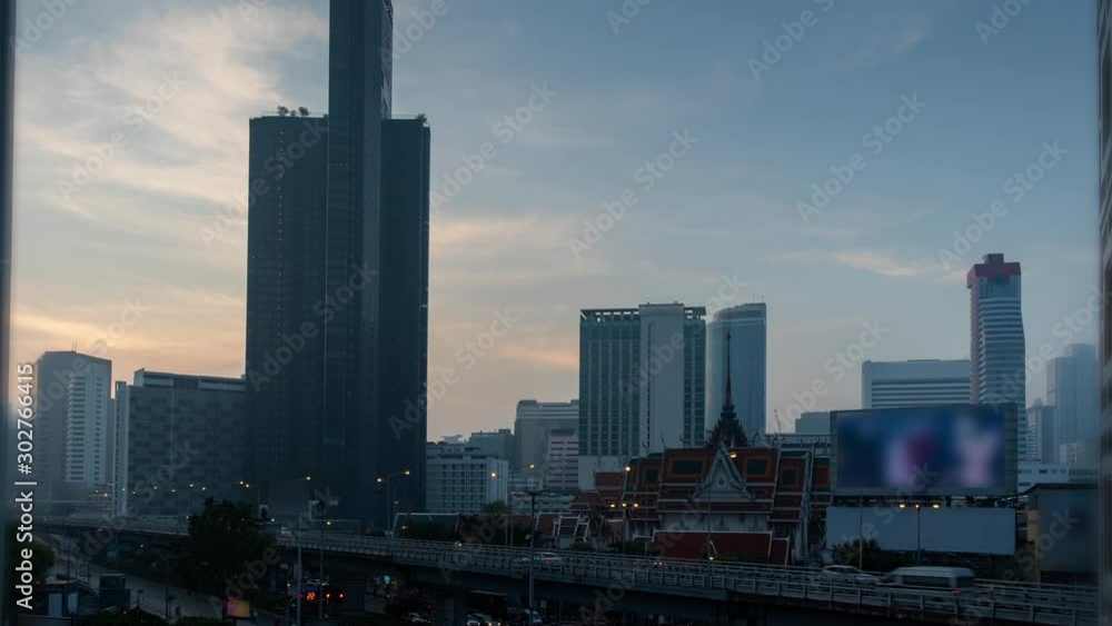 4K Time lapse, View of Bangkok buildings, Bangkok city downtown, Bangkok , Thailand 4K Time lapse, View of Bangkok buildings, Bangkok city downtown, Bangkok , Thailand