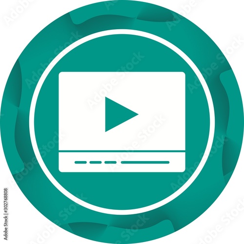 Beautiful Video Player Glyph Vector Icon