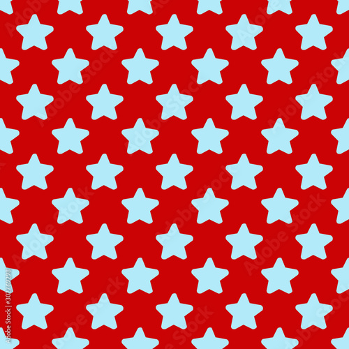 Seamless Pattern Of Christmas Red Background with White Stars