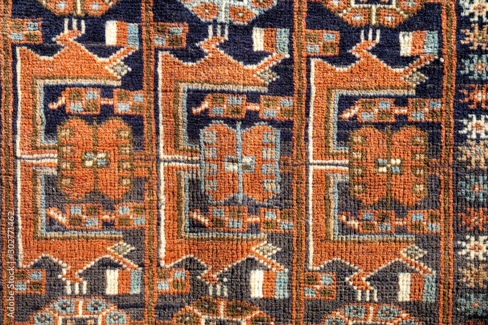 traditional handmade carpet close up