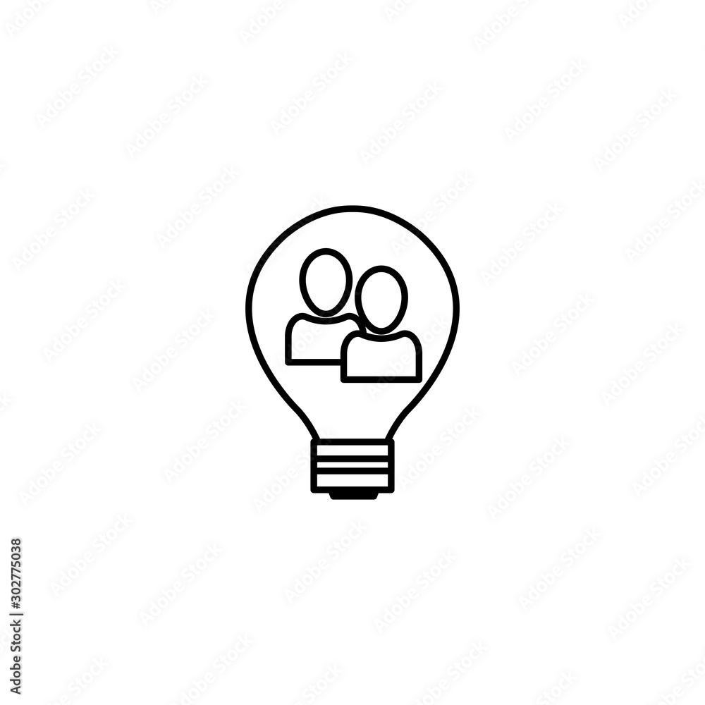 people bulb innovation idea icon line style people bulb innovation idea icon line style