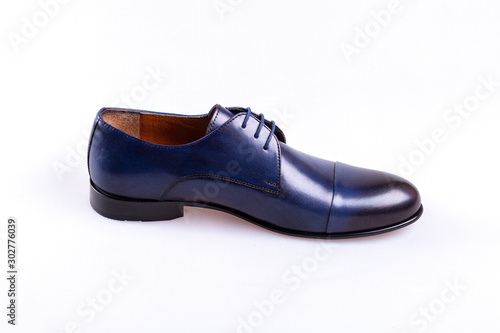 dark blue leather shoes